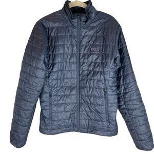 Patagonia men’s Nano Puff navy full zip jacket size XS